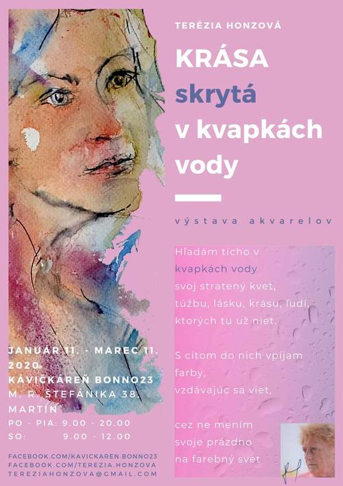 Plagát Krása skrytá v kvapkách vody - Výstava akvarelov