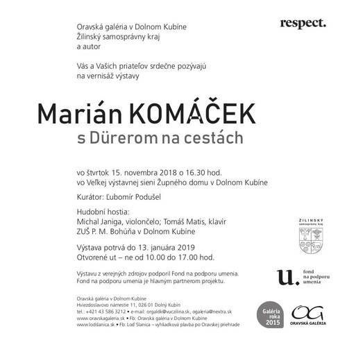 Plagát Marián Komáček s Dürerom na cestách