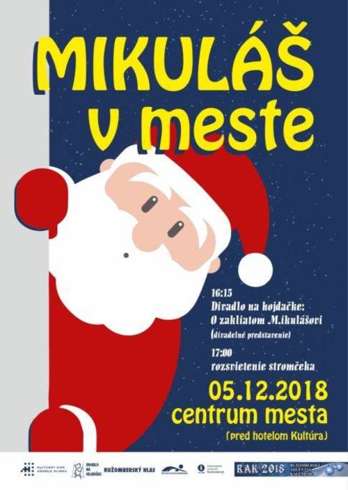 Plagát Mikuláš v meste Ružomberok 2018