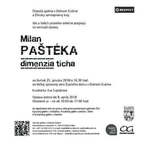 Plagát Milan Paštéka - Dimenzia ticha