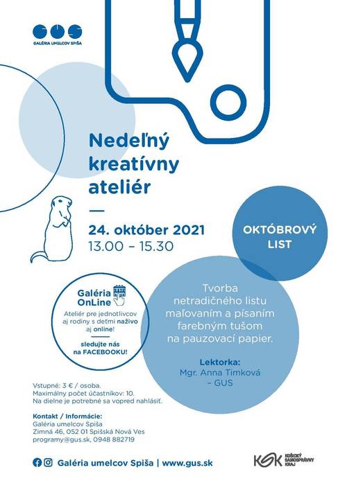 Plagát Nedeľný kreatívny ateliér: Októbrový list