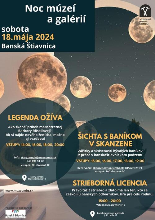 Plagát Noc múzeí a galérií 2024 v Slovenskom banskom múzeu