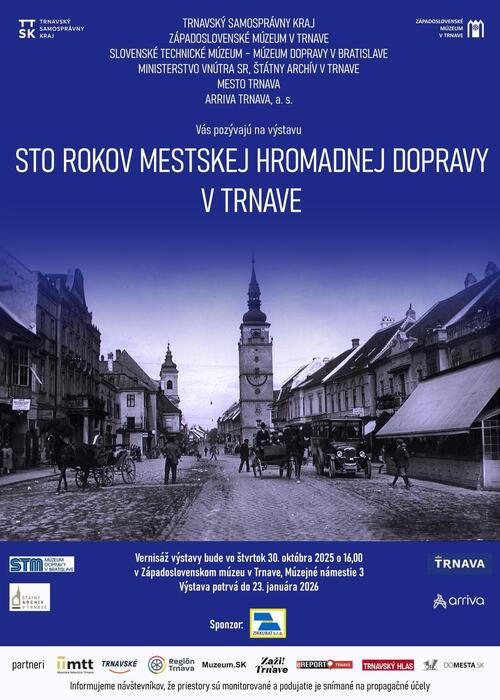 Plagát Sto rokov mestskej hromadnej dopravy v Trnave