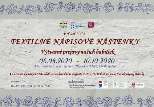 Plagát Textilné nápisové nástenky - výtvarné prejavy našich babičiek