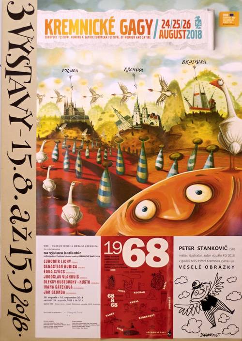 Plagát Tri výstavy: Karikaturisti / 68 / Peter Stankovič