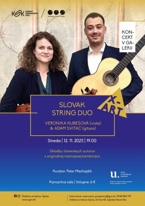 Plagát X-ART / Koncert v galérii: Slovak String Duo